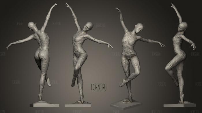 Балерина в стиле Деко 3d stl модель для ЧПУ